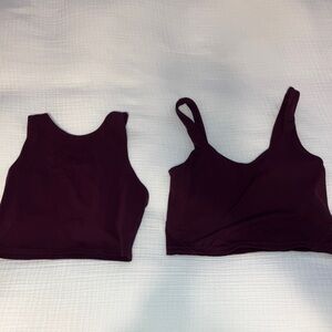 Dark Purple Crop Tops Set